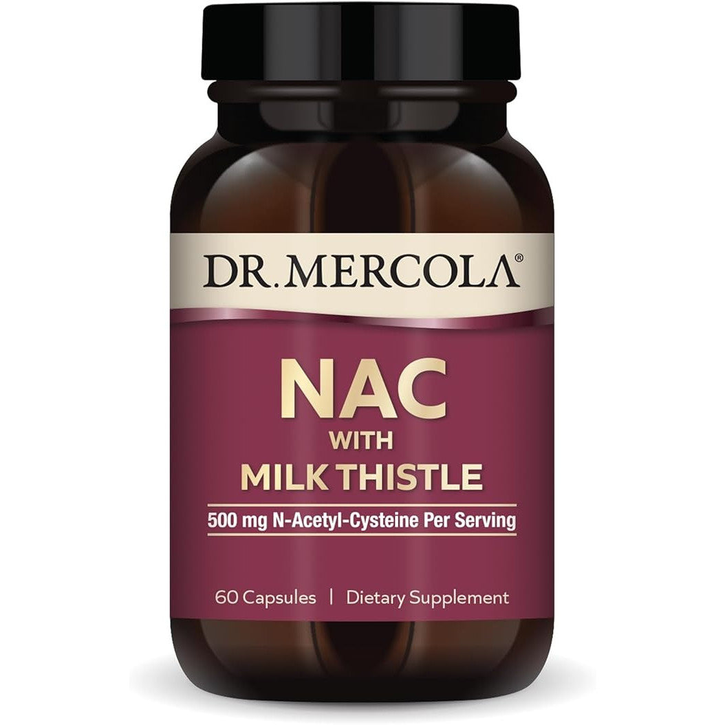 Dr. Mercola NAC with Milk Thistle Supplement Antioxidants Detox Support 500mg