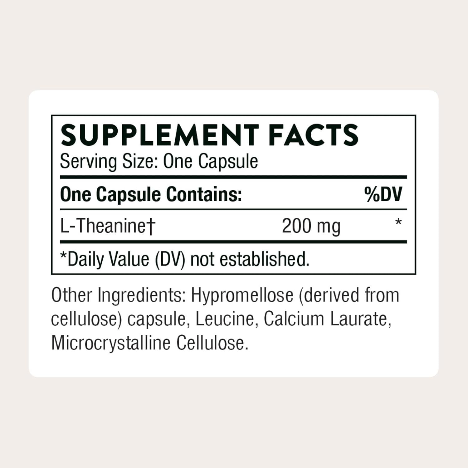Thorne Theanine 200 mg L-Theanine Supplement 90 Capsules