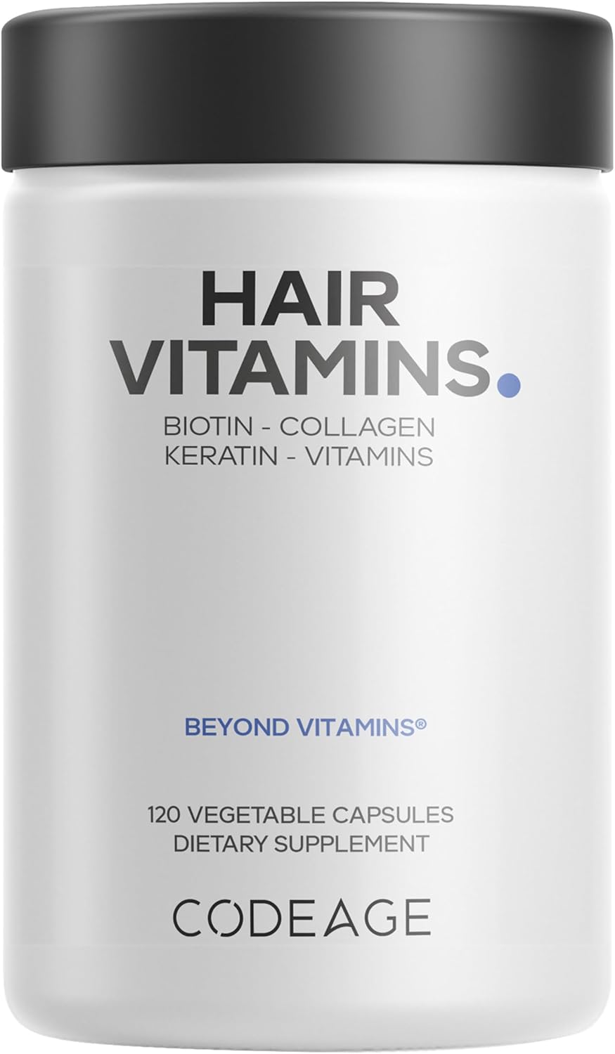 Codeage Hair Vitamins 10000 mcg Biotin, Keratin, Collagen Supplement 120 Count