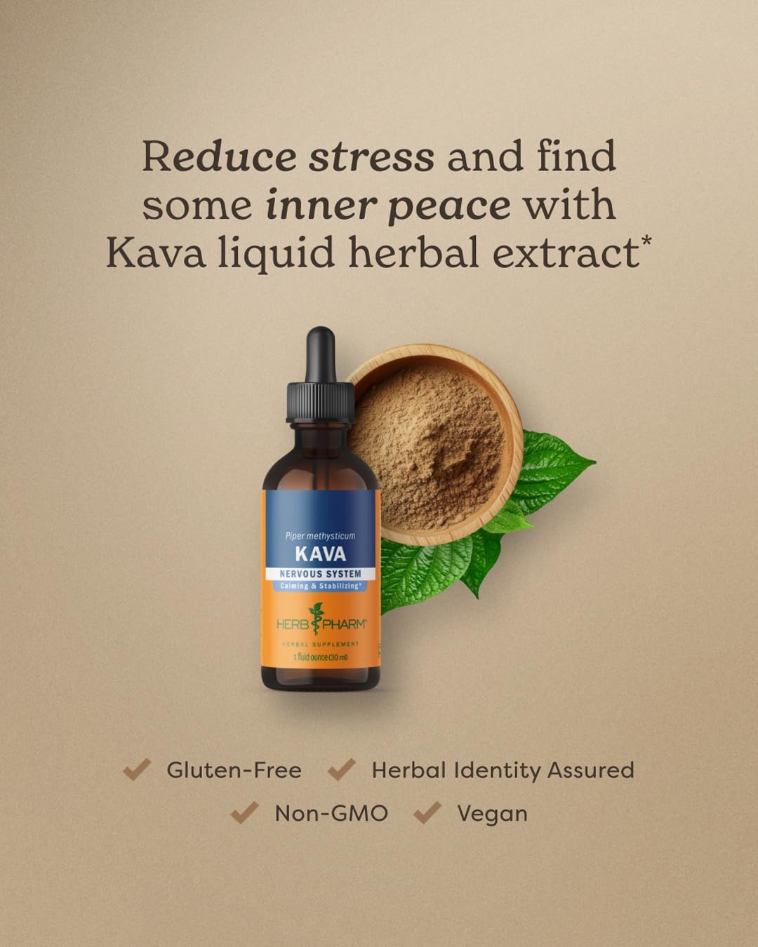 Herb Pharm Kava Root Liquid Extract Noble Kava 4 Fl Oz