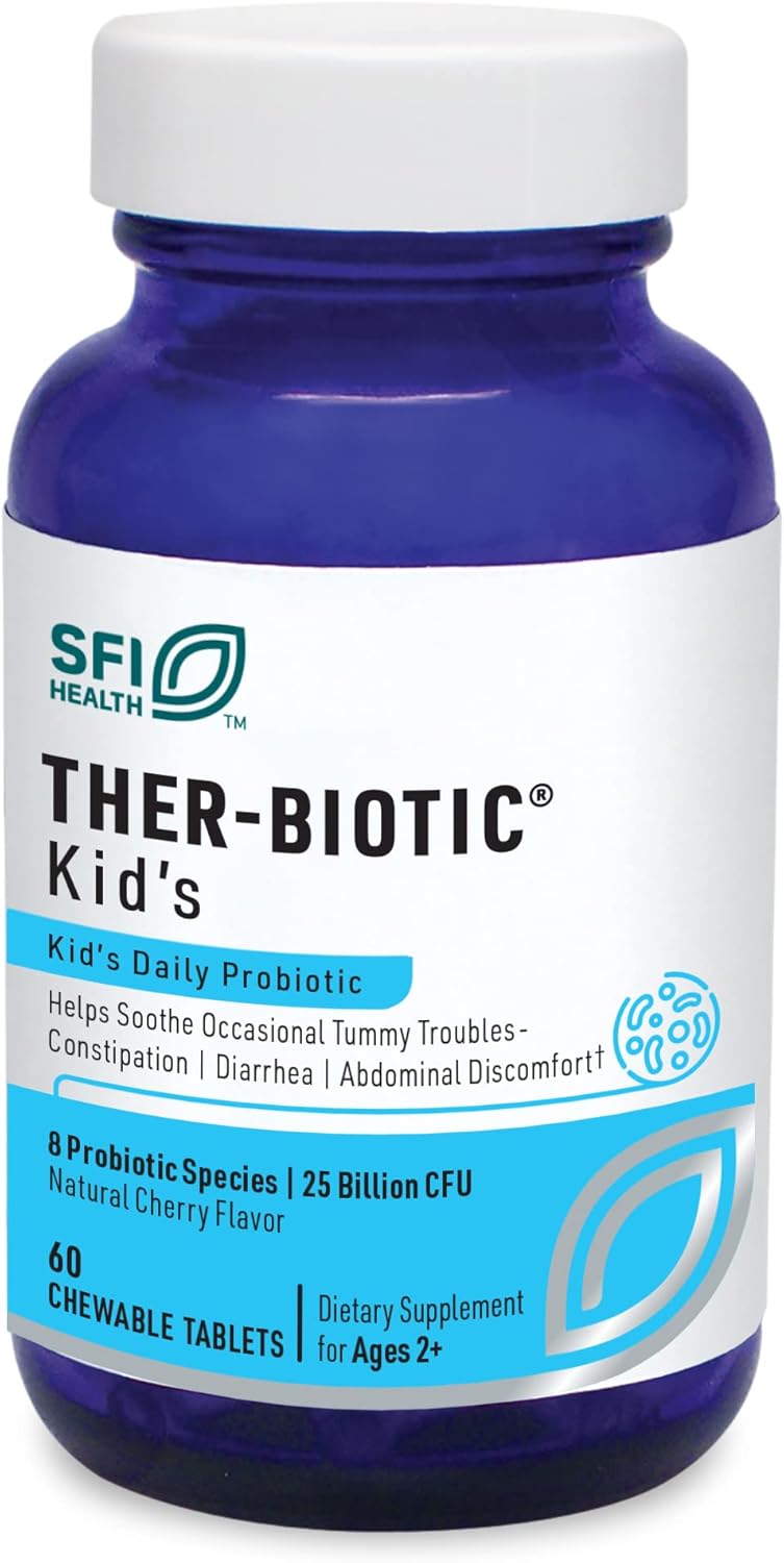 SFI Health Ther-Biotic Kids Probiotic Chewable 25 Billion CFU Cherry 60 Count