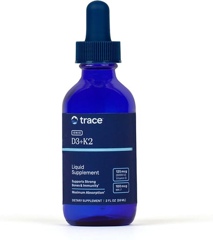 Trace Minerals Liquid Ionic Vitamin D3 + K2 Concentrated Supplement 2 fl. oz