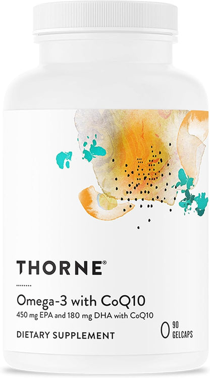 THORNE Omega-3 with CoQ10 Fish Oil Supplement 90 Softgels