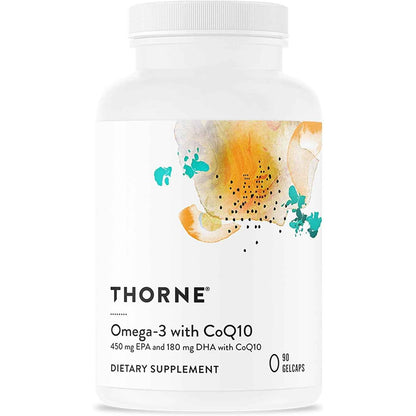 THORNE Omega-3 with CoQ10 Fish Oil Supplement 90 Softgels