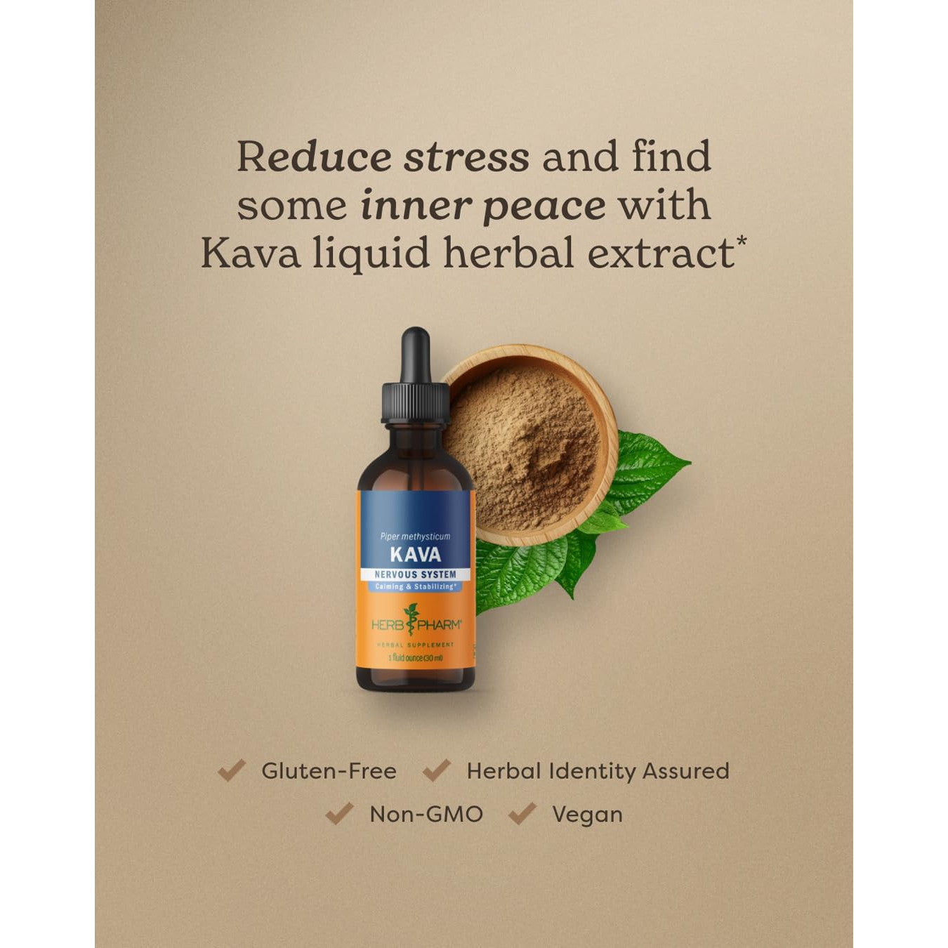 Herb Pharm Kava Root Liquid Extract Noble Kava 4 Fl Oz