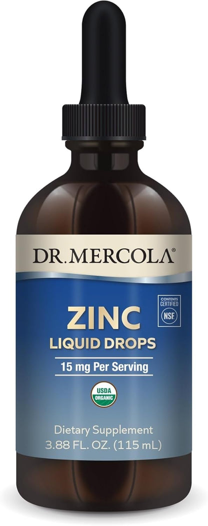 Dr. Mercola Liquid Zinc Drops 15 Mg Organic USDA