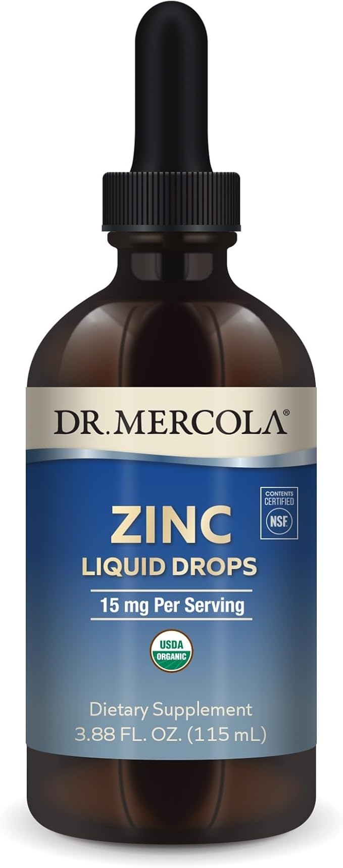 Dr. Mercola Liquid Zinc Drops 15 Mg Organic USDA