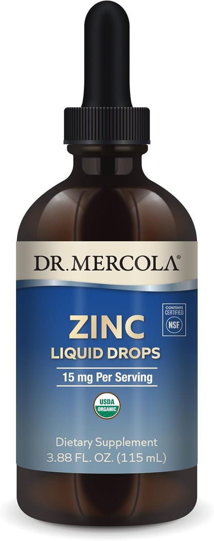 Dr. Mercola Liquid Zinc Drops 15 Mg Organic USDA