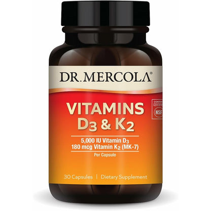 Dr. Mercola Vitamins D3 & K2 Supplement 30 Count