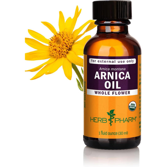Herb Pharm Arnica Oil USDA Organic Herbal Oil for Face Body 1 fl oz