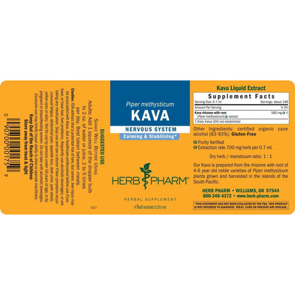 Herb Pharm Kava Root Liquid Extract Noble Kava 4 Fl Oz