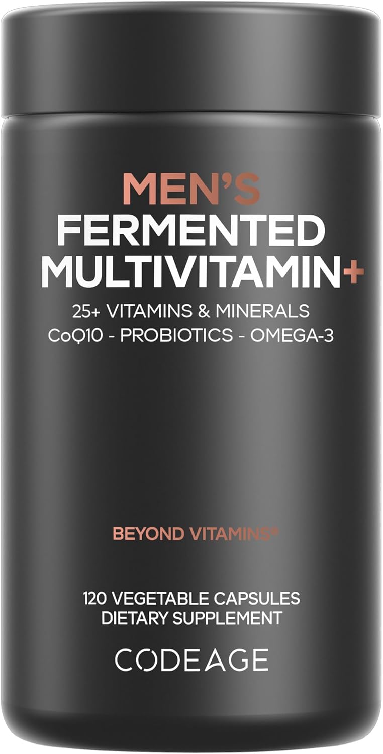 Codeage Men's Daily Multivitamin 25+ Vitamins Minerals Organic Whole Foods 120 Capsules