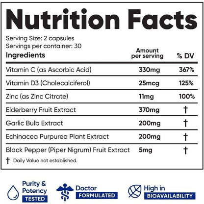 Immuneti Advanced Immune Support – Doctor Formulated 6-in-1 Daily Immunity Supplement 60 Count