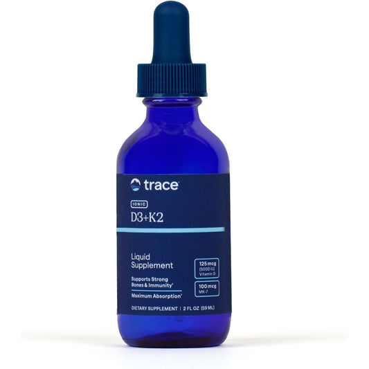 Trace Minerals Liquid Ionic Vitamin D3 + K2 Concentrated Supplement 2 fl. oz