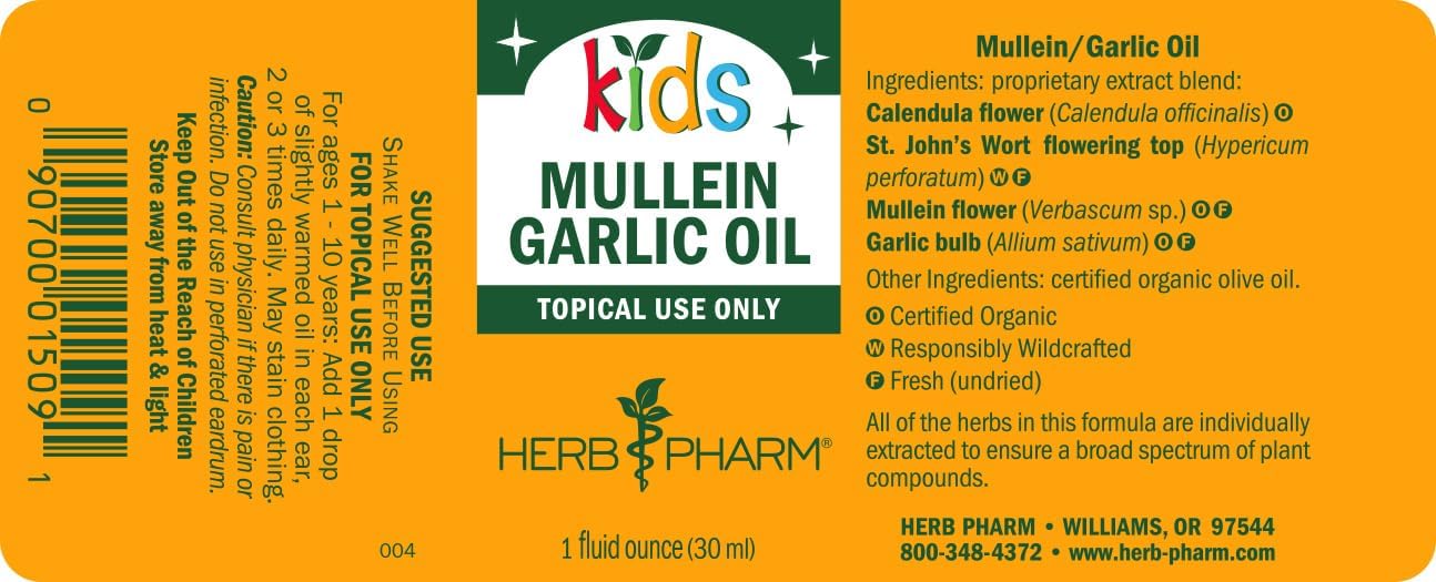Herb Pharm Kids Mullein Garlic Ear Oil 1 oz