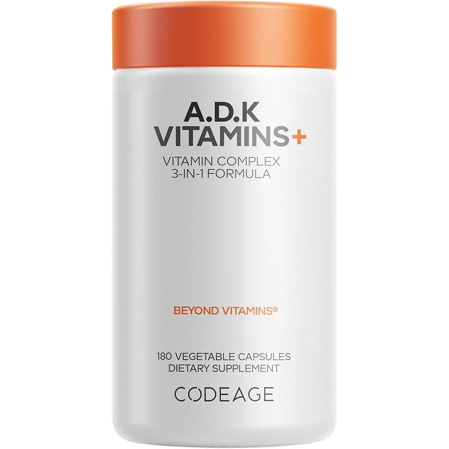 Codeage ADK Vitamin Supplement A D3 K1 K2 180 Capsules