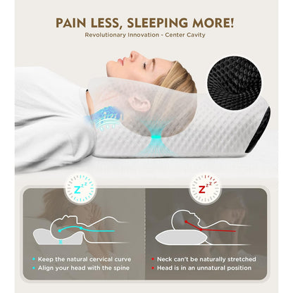 Osteo Cervical Pillow for Neck Pain Relief Memory Foam with Cooling Case