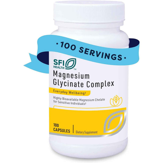 Klaire Labs Magnesium Glycinate Complex Chelated Supplement 100 Capsules
