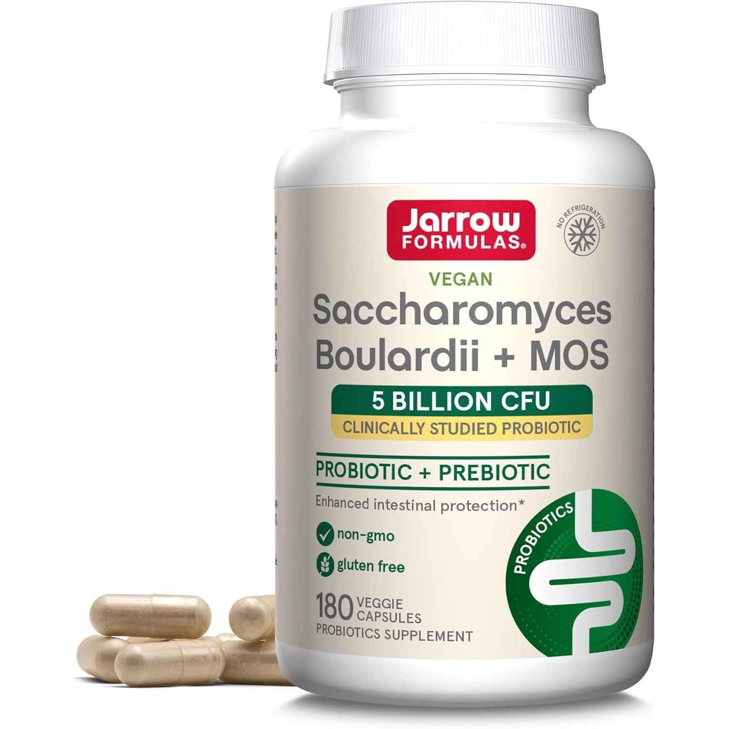 Jarrow Formulas Saccharomyces Boulardii + MOS Probiotics Supplement 5 Billion CFU