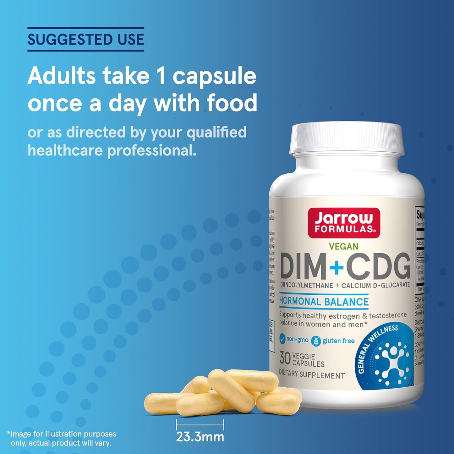 Jarrow Formulas DIM Plus CDG Veggie Capsules Hormone Balance Supplement 30 Count