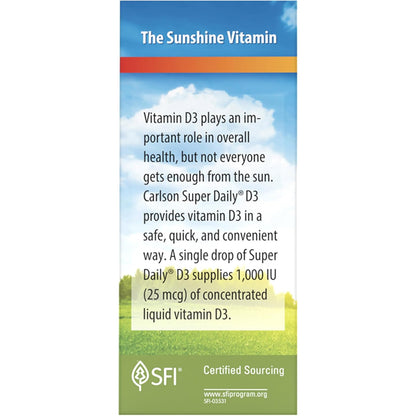 Carlson Super Daily D3 Vitamin D Liquid Drops 1000 IU 0.35 oz