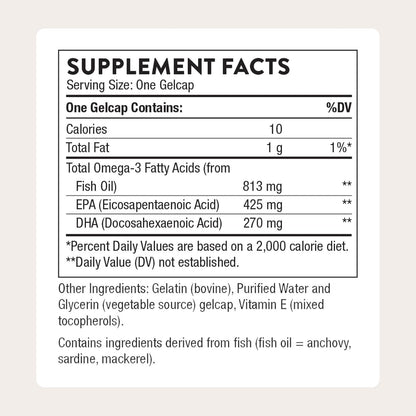 THORNE Super EPA Omega-3 Fish Oil Supplement with EPA & DHA 90 Softgels
