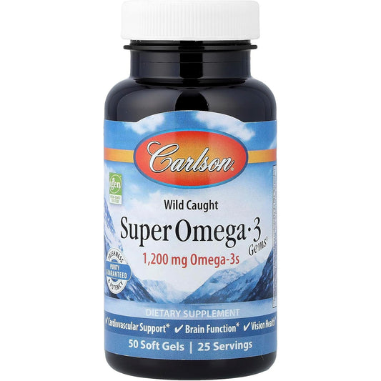 Carlson Super Omega-3 Gems Wild Caught Fish Oil 1200mg 50 Count
