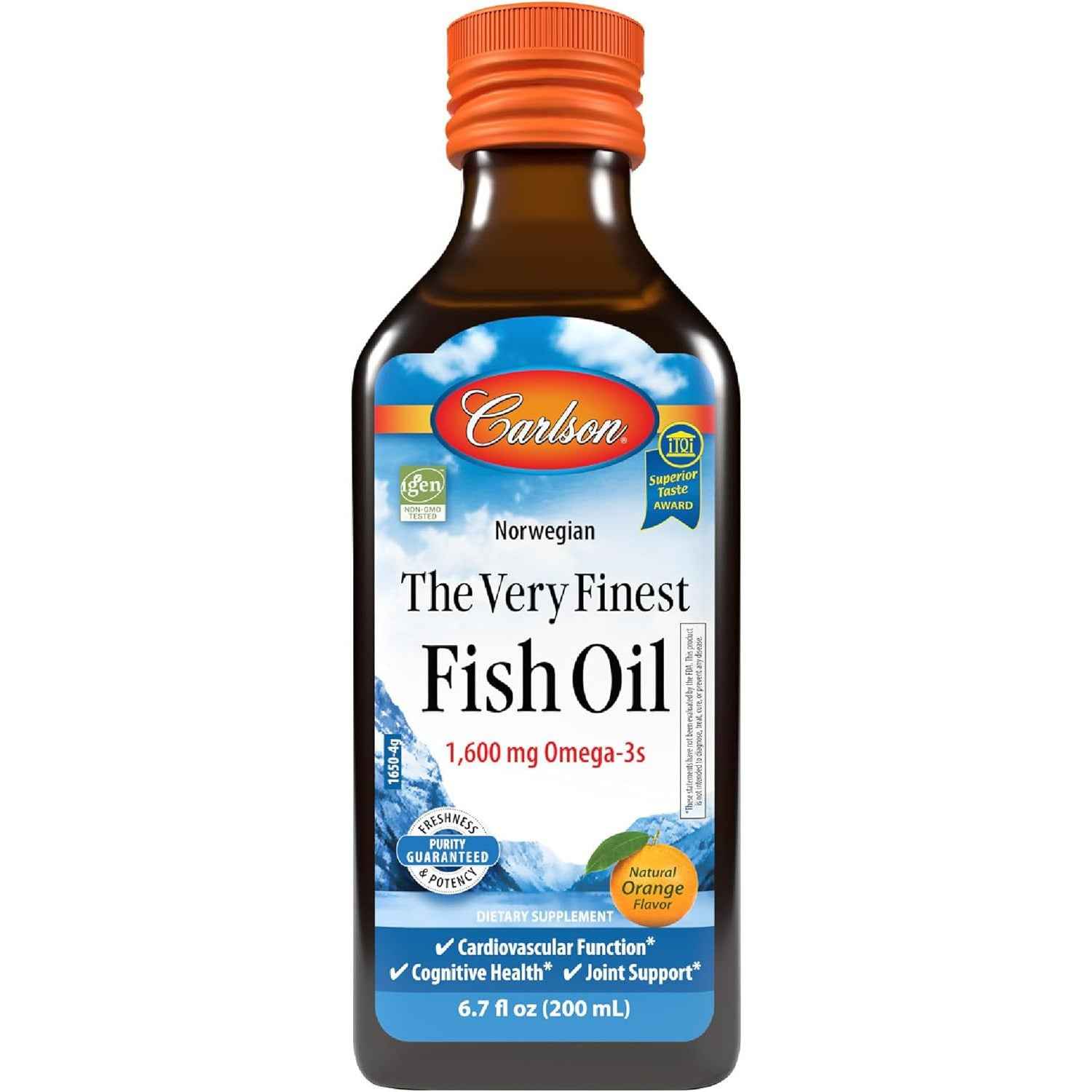 Carlson The Very Finest Fish Oil 1600 mg Omega-3s Liquid 6.7 fl oz Orange