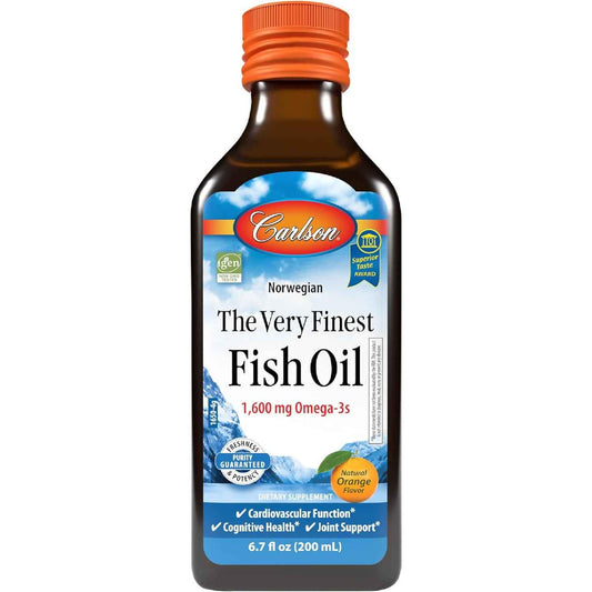 Carlson The Very Finest Fish Oil 1600 mg Omega-3s Liquid 6.7 fl oz Orange