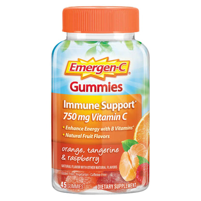 Emergen-C 750mg Vitamin C Gummies for Adults, Immunity Gummies with B - 45 Ct