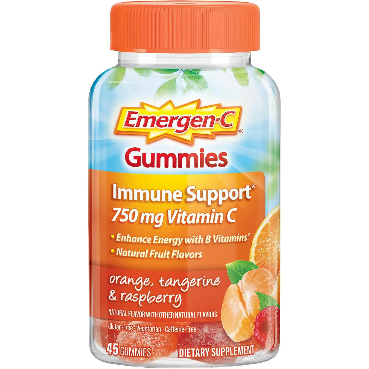 Emergen-C Vitamin C 750mg Immune Support Gummies, Mixed Fruit, 45 Gummies
