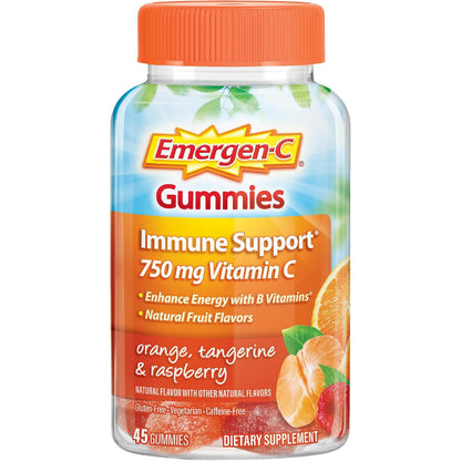 Emergen-C Vitamin C 750mg Immune Support Gummies, Mixed Fruit, 45 Gummies