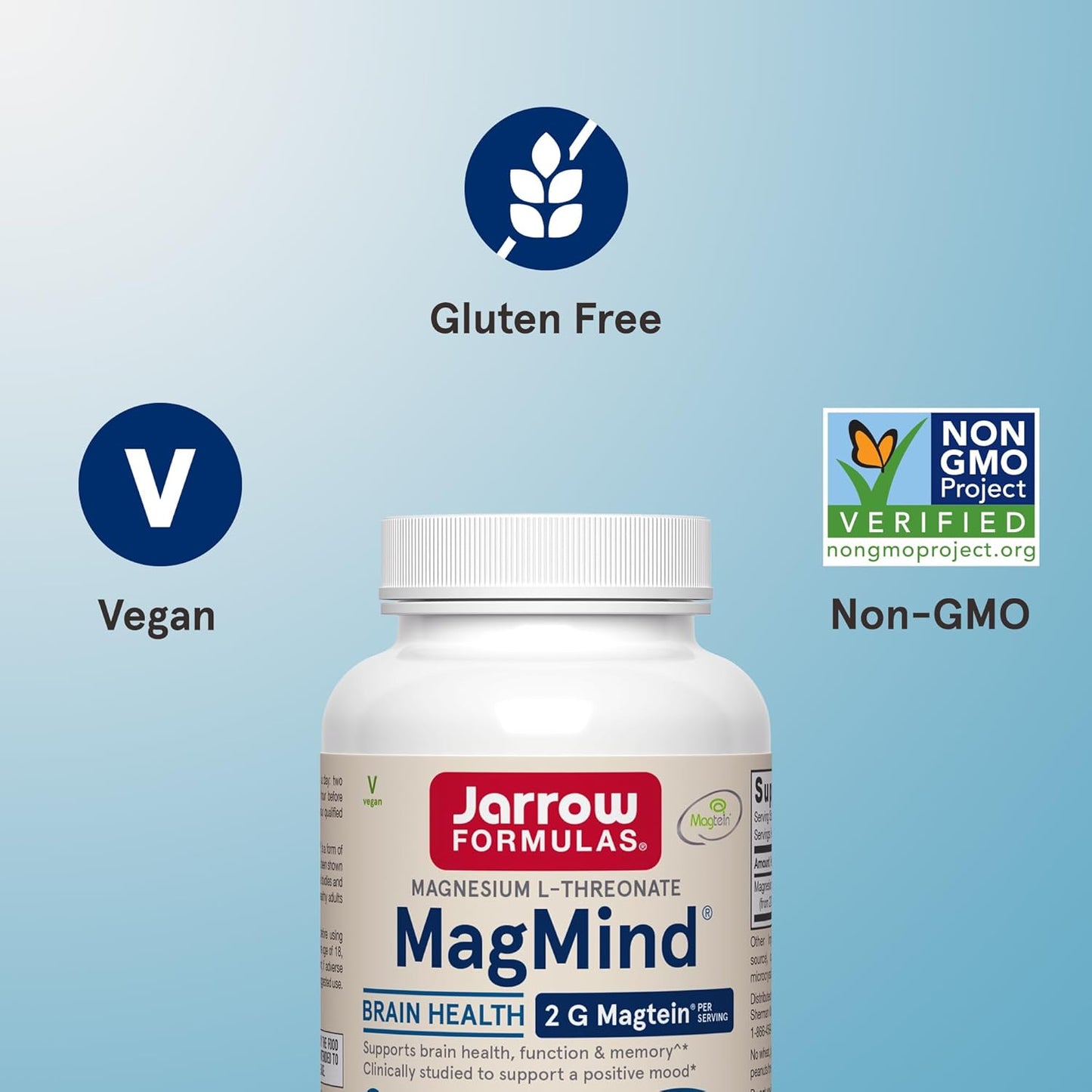 Jarrow Formulas MagMind Magnesium L-Threonate Supplement 90 Capsules