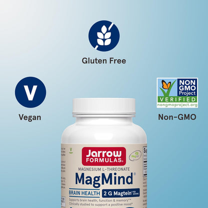 Jarrow Formulas MagMind Magnesium L-Threonate Supplement 90 Capsules