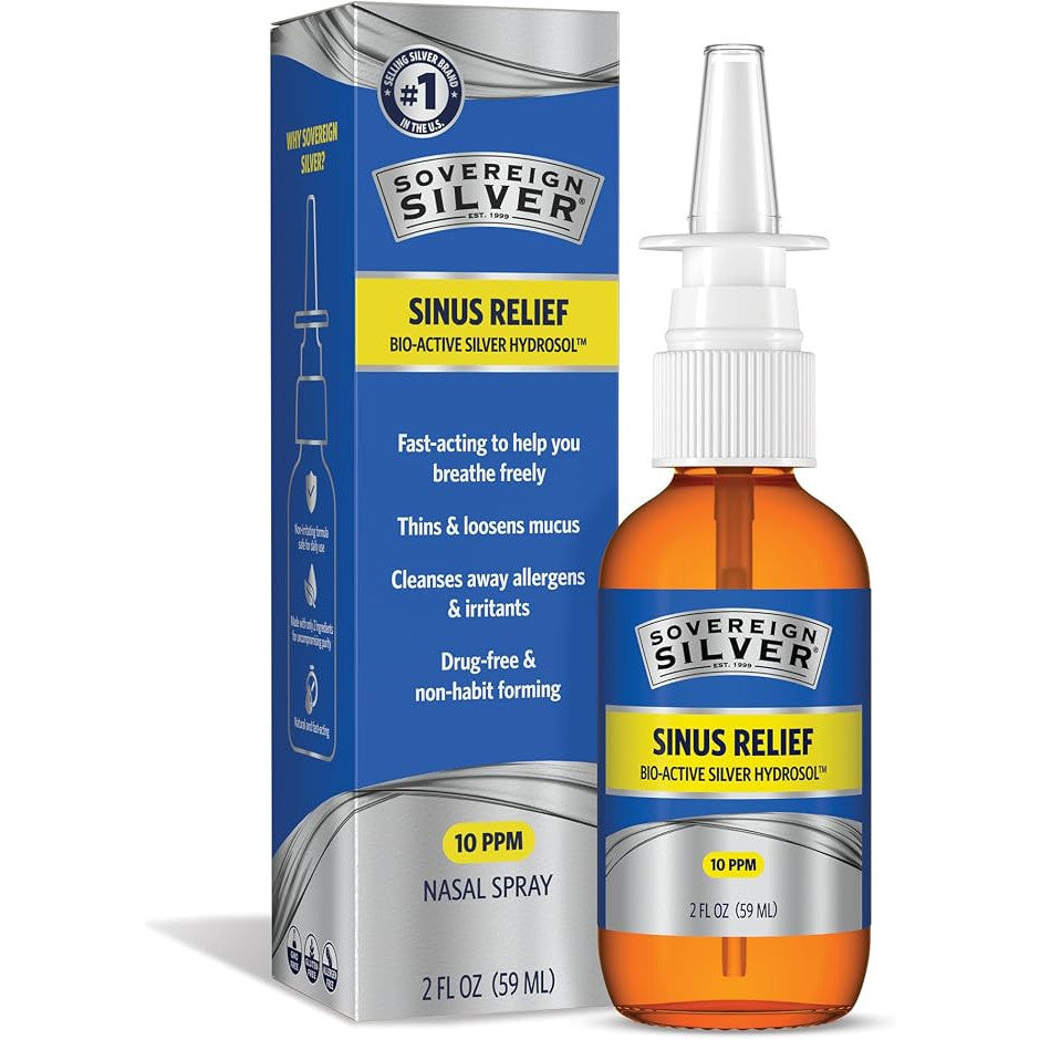 Sovereign Silver Sinus Relief Nasal Spray 10 PPM 2 Fl Oz