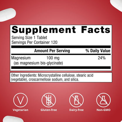 Metagenics Magnesium Glycinate 100mg Supplement 120 Tablets