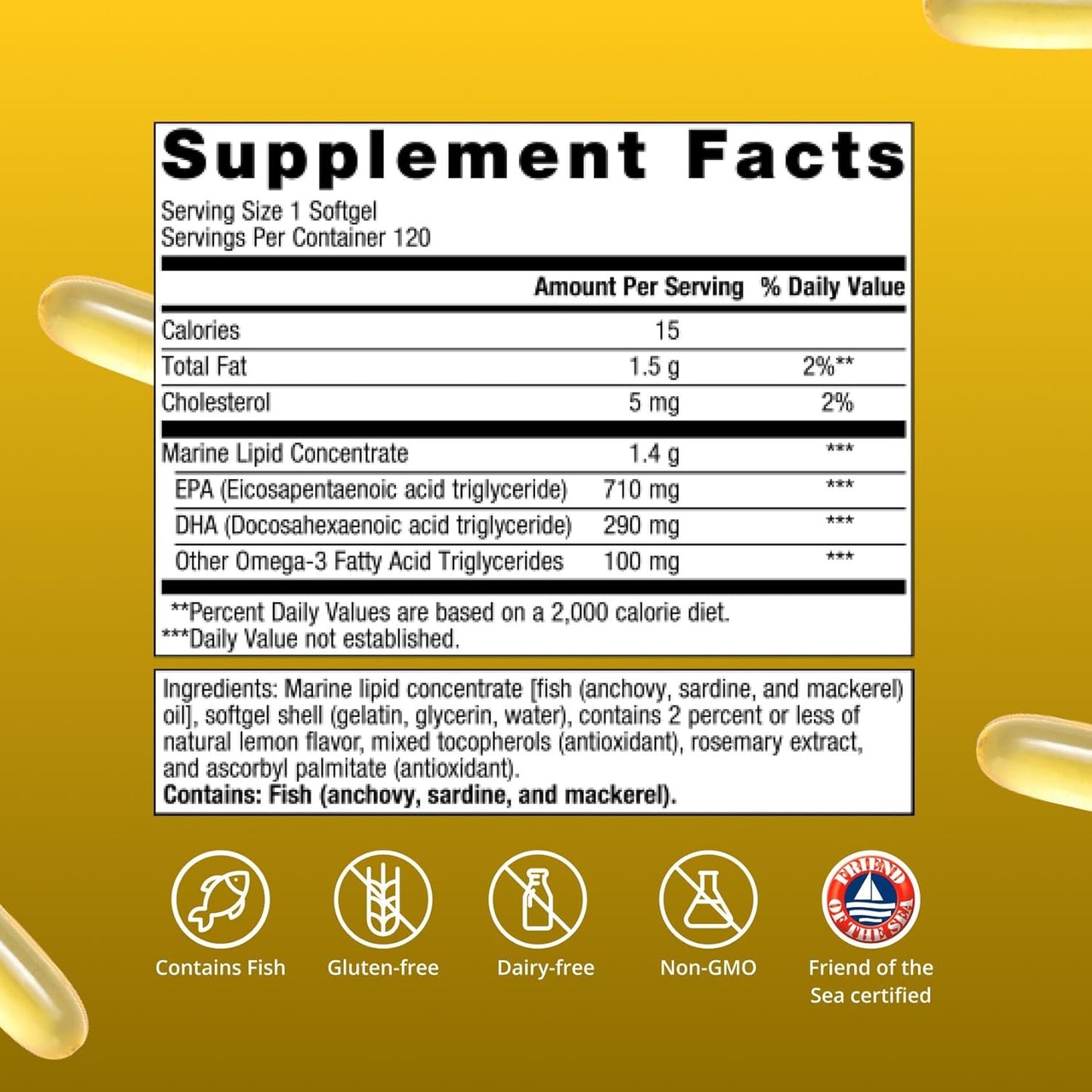 Metagenics OmegaGenics Omega-3 Fish Oil 1000mg EPA DHA 120 Softgels