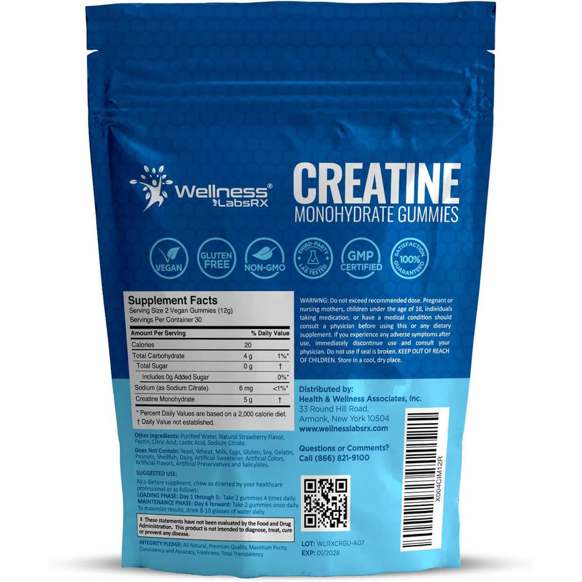 Creatine Gummies for Women & Men 5g Creatine Monohydrate Muscle Strength and Recovery Support 30 Servings