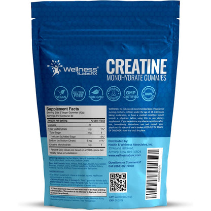 Creatine Gummies for Women & Men 5g Creatine Monohydrate Muscle Strength and Recovery Support 30 Servings