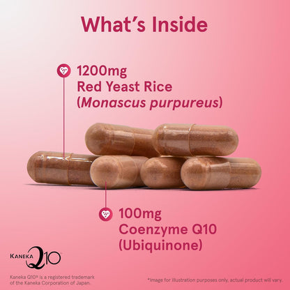 Jarrow Formulas Red Yeast Rice 1200 mg and CoQ10 100 mg Veggie Caps