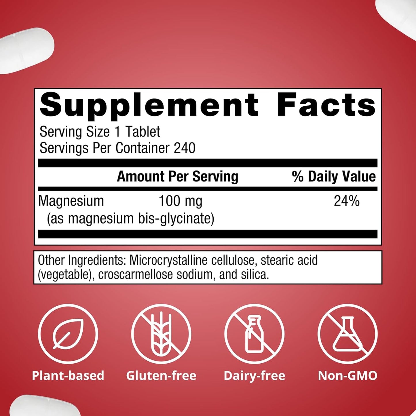 Metagenics Magnesium Glycinate 100mg-Highly Absorbable Magnesium Supplement for Sleep, Stress Relief & Muscle Relaxation - Bone, Heart & Nerve Health-Non-GMO, Gluten-Free-240 Tablets