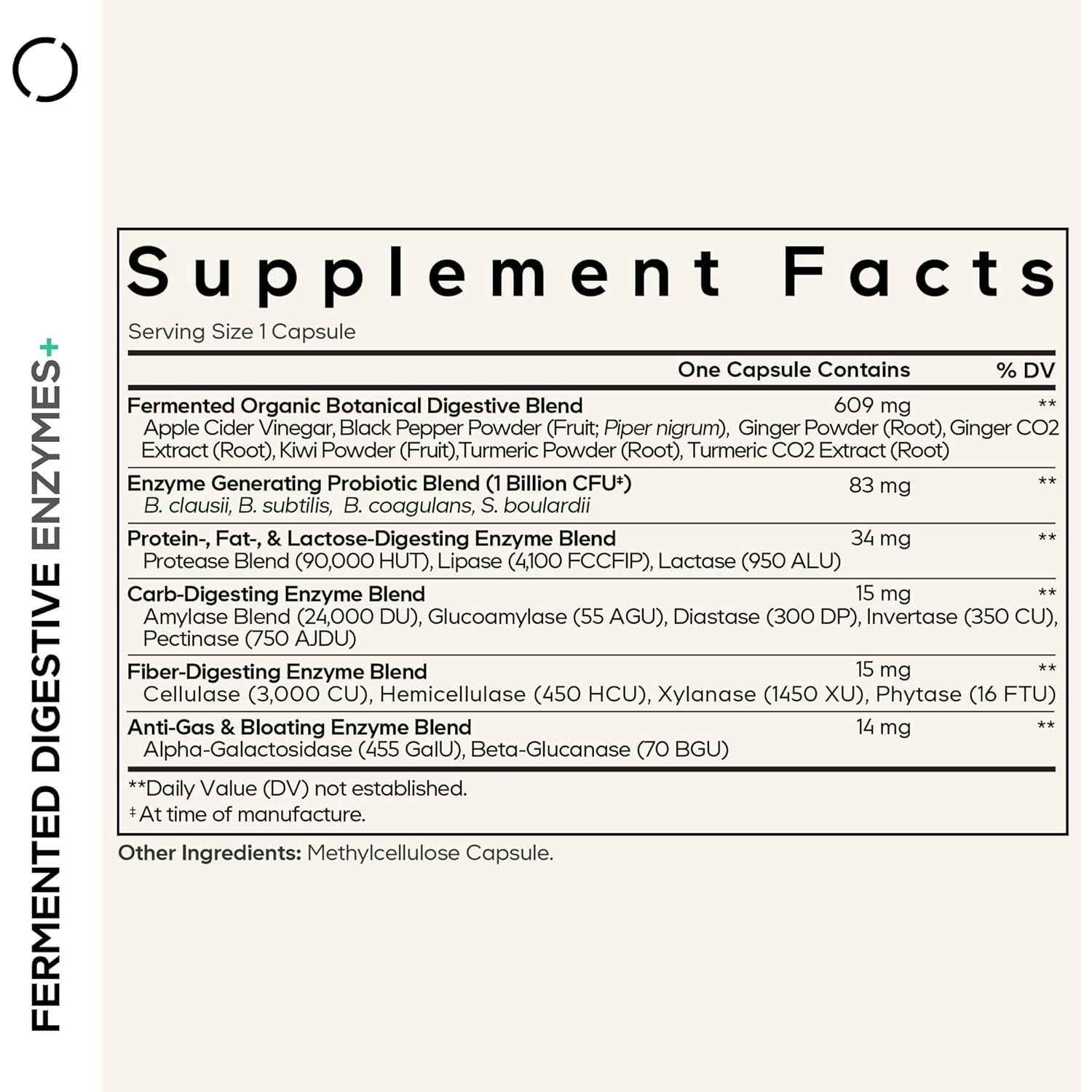 Codeage Fermented Digestive Enzymes Supplement 90 Capsules
