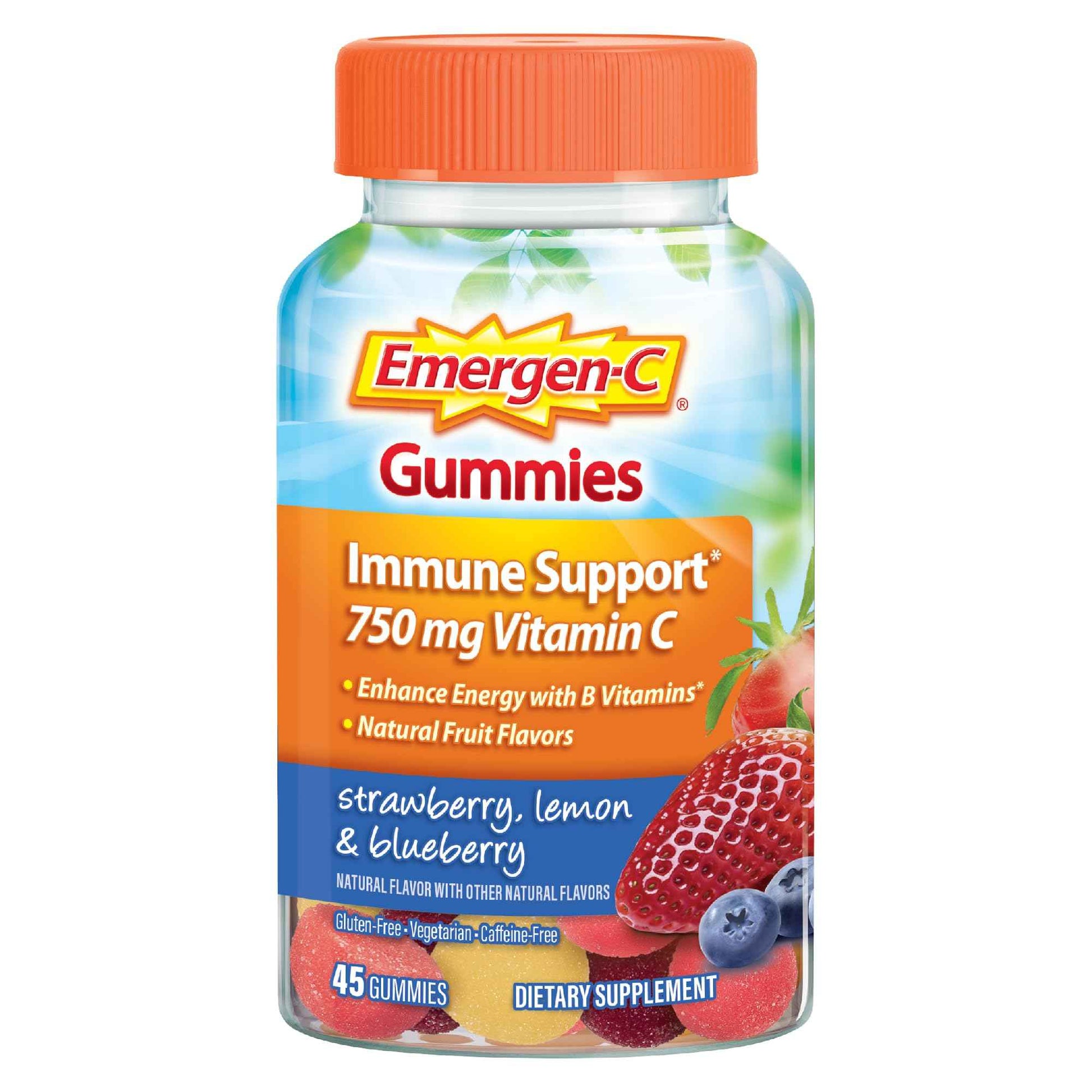 Emergen-C 750mg Vitamin C Gummies for Adults, Immune Support Gummies - 45 Ct