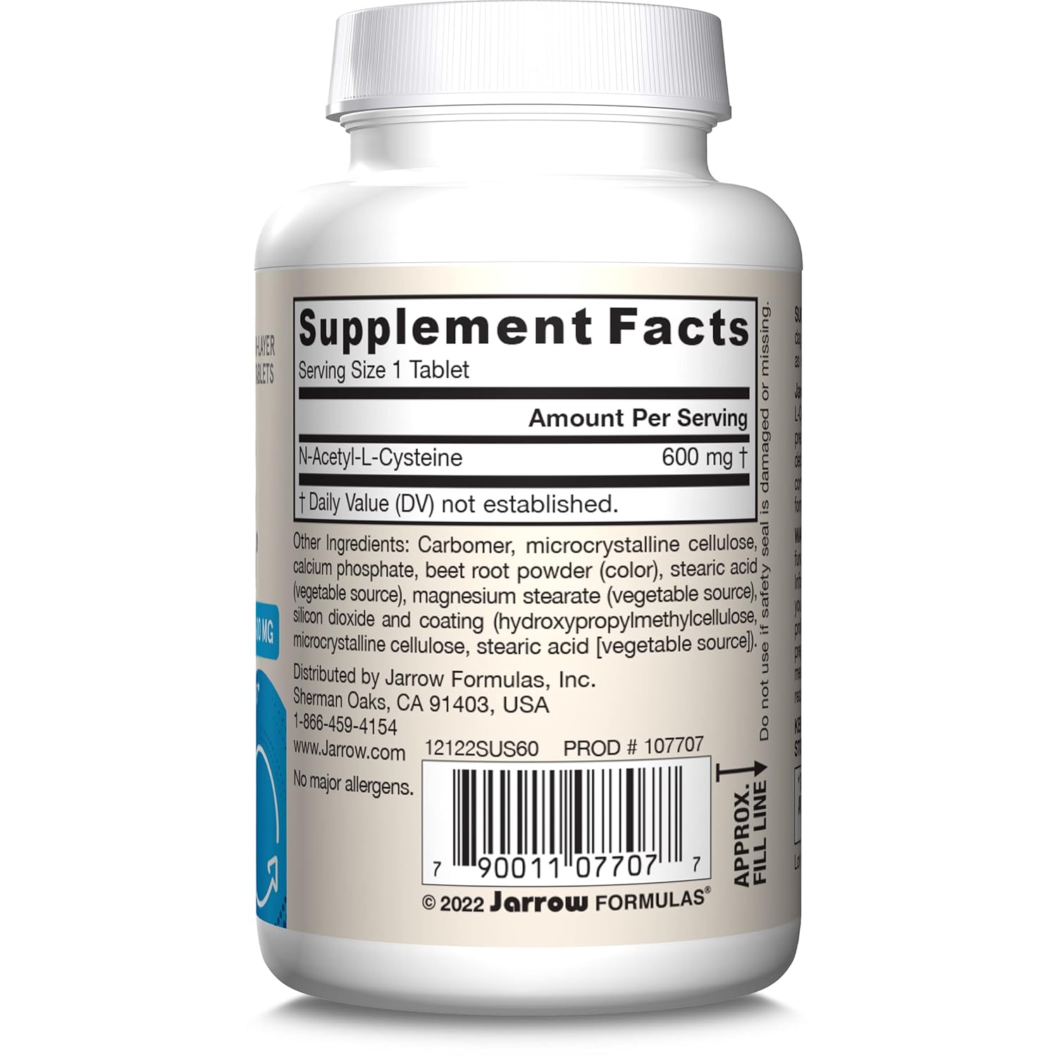 Jarrow Formulas N-A-C Sustain 600 Mg Dietary Supplement 60 Tablets