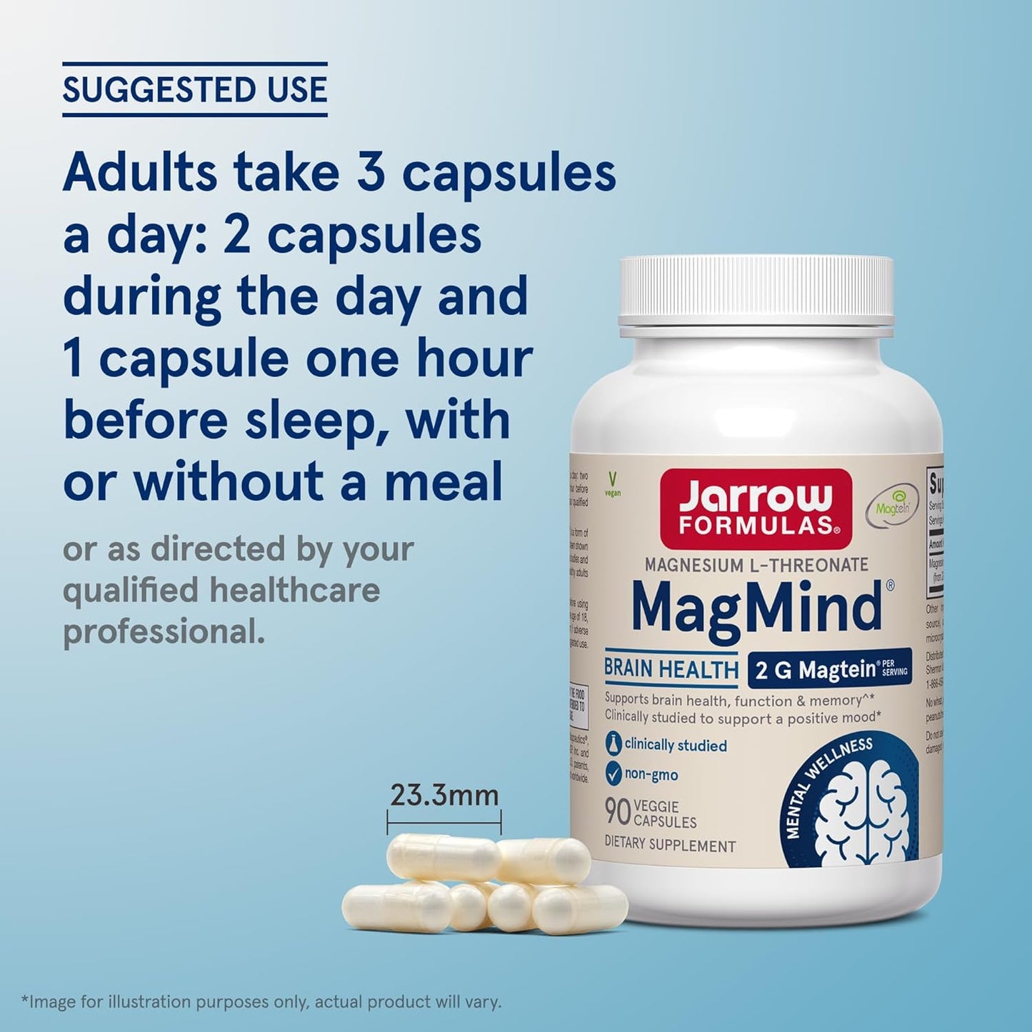 Jarrow Formulas MagMind Magnesium L-Threonate Supplement 90 Capsules