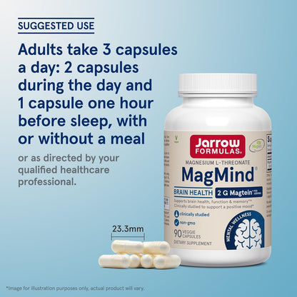 Jarrow Formulas MagMind Magnesium L-Threonate Supplement 90 Capsules