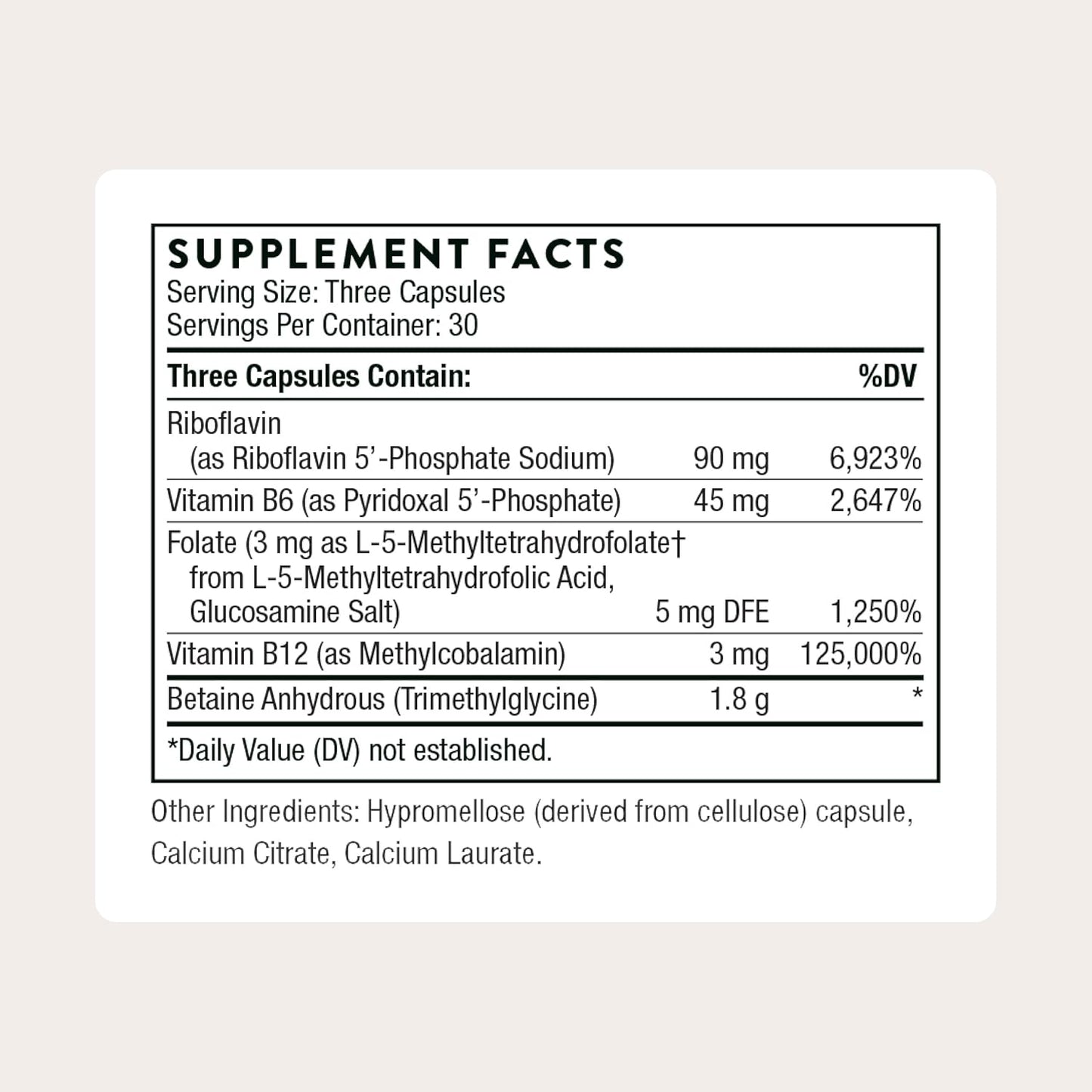 THORNE - Methyl-Guard Plus - Active Folate (5-MTHF) with Vitamins B2, B6 & B12 - Supports Methylation & Healthy Level of Homocysteine* - Gluten, Dairy & Soy-Free - 30 Servings