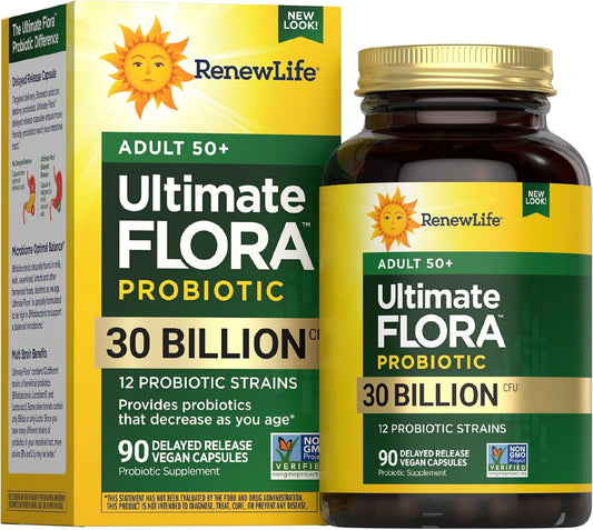 Renew Life Probiotic Adult 50 Plus Capsules 30 Billion CFU 90 Count
