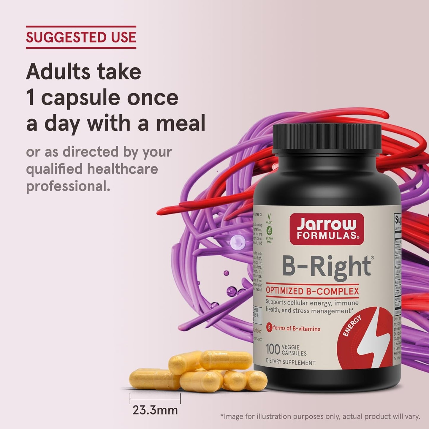 Jarrow Formulas B-Right Vitamin B Complex Formula 100 Veggie Caps