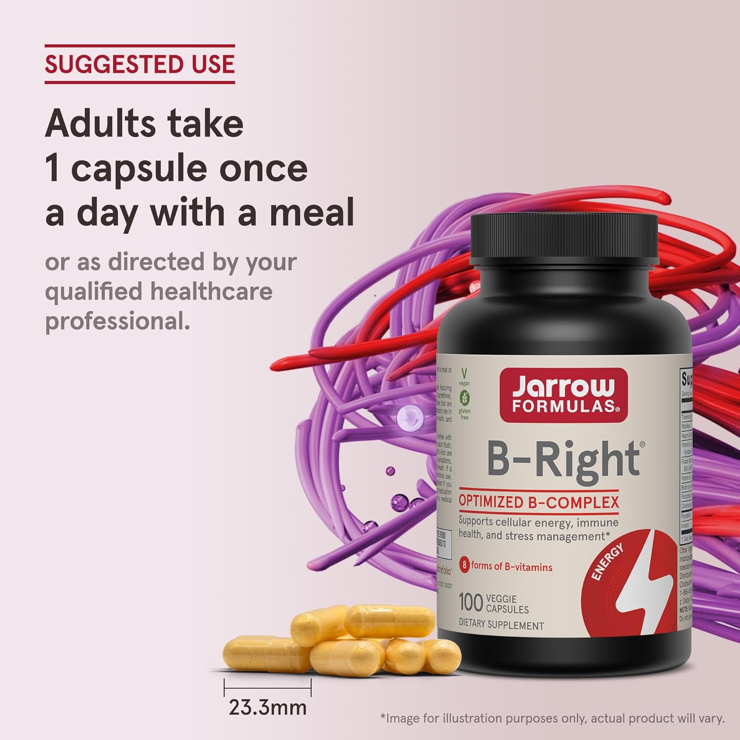 Jarrow Formulas B-Right Vitamin B Complex Formula 100 Veggie Caps